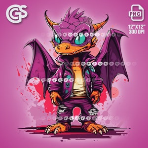 Cool Streetwear Dragon PNG V2 | Mystical Creature TShirt Sticker Digital File, Urban Sublimation, T-Shirt, pngs designs