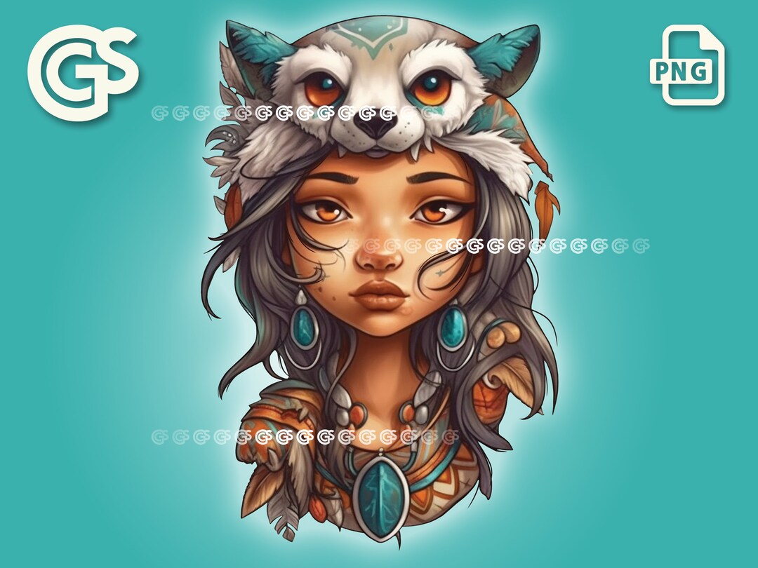 Beautiful Inuit Girl PNG | Indigenous Tshirt Sticker Digital File ...