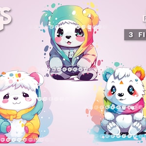 Niedliches Eisbär-Bundle (3) PNG | Grafik-T-Shirt Digitale Datei, Teddy Love, Urban Sublimation, Pelztier, Pngs Designs