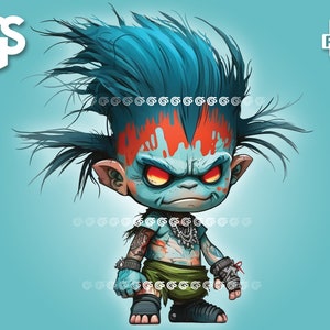 Böser Troll PNG | Grafik-T-Shirt, digitale Datei, Trolls Dolls, Urban Sublimation, gruseliges Monster, Pngs Designs