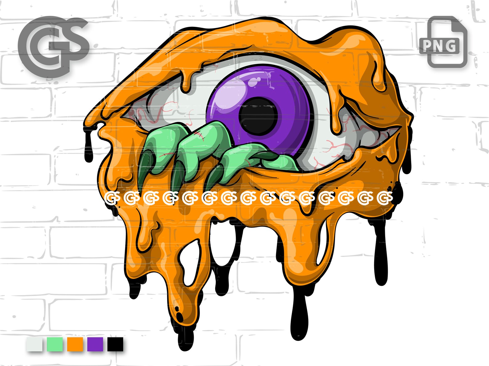Zombie Eye PNG Graphic T-shirt Design Sublimation Eyeball - Etsy