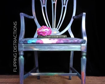 Vintage Shield back painted dining chair ++Already sold ++ Portfolio pic