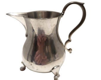 Stieff Williamsburg Pewter Creamer Pitcher W/Handle & Footed Design CW88-21READ