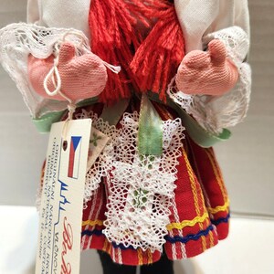 Vintage Czech Bokroj Folk Doll 10” Handmade Folk Traditional Kroj Outfit w/Tags image 4