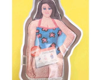 Moule à gâteau Wilton 1992 Jolie dame Pom-pom girl gymnaste en aluminium NOUVEAU