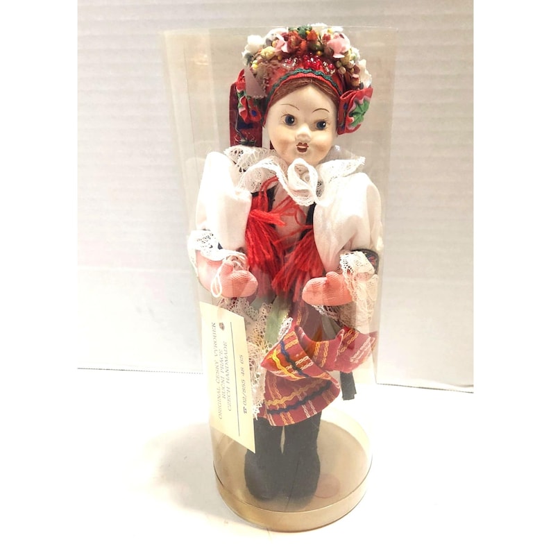 Vintage Czech Bokroj Folk Doll 10” Handmade Folk Traditional Kroj Outfit w/Tags image 11