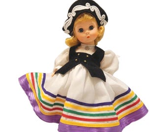 Madame Alexander Estonia 545 Collectible Doll In Traditional Attire Black Vest