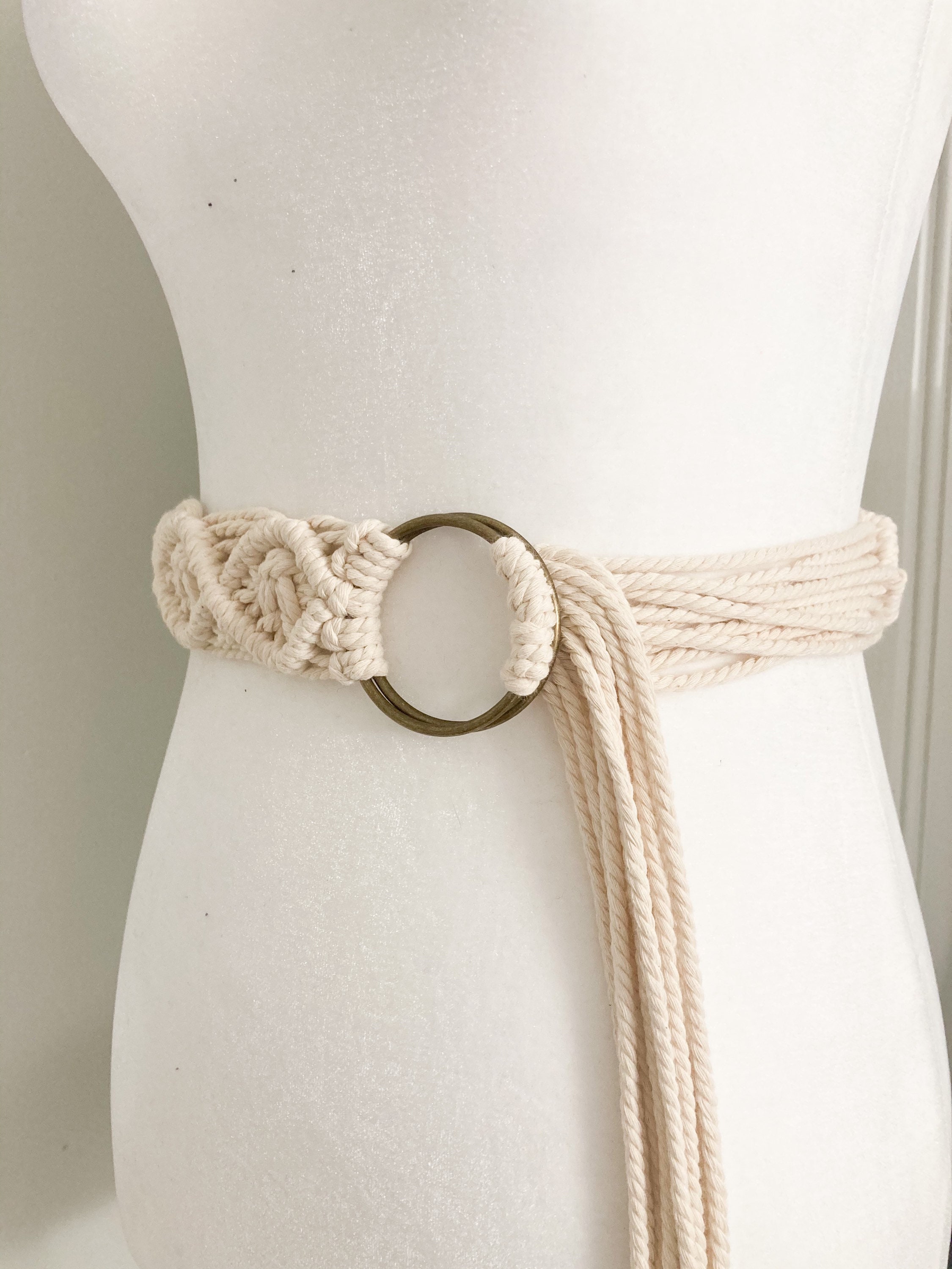 LAYLA Handmade Macrame Boho One-Size Belt O-Ring Belt | Etsy