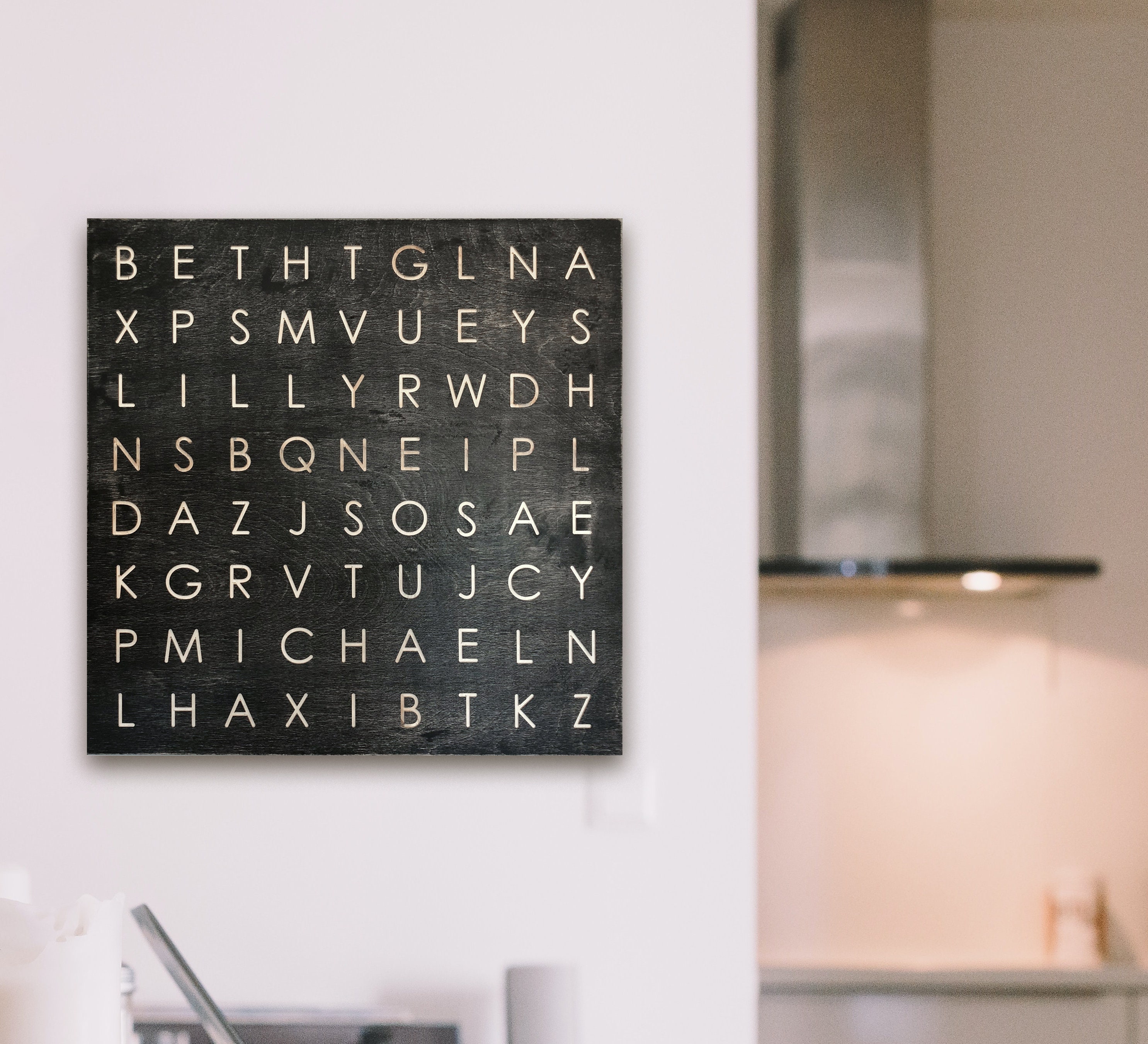 Búsqueda de palabras personalizadas Arte de pared de madera / | Etsy