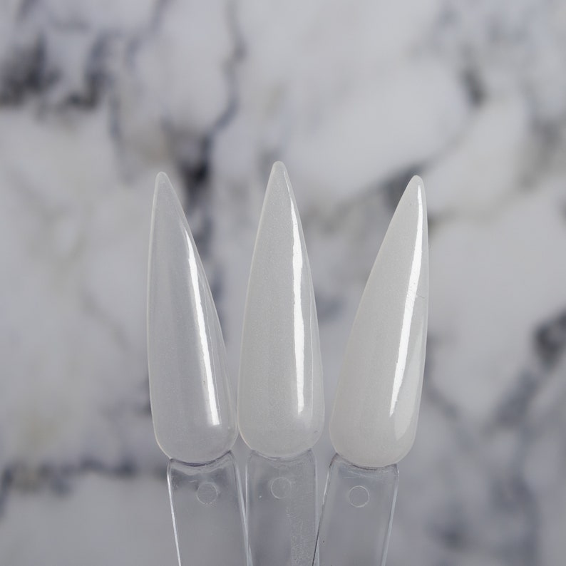 Milky White Acrylic Nail Dip Powder Etsy