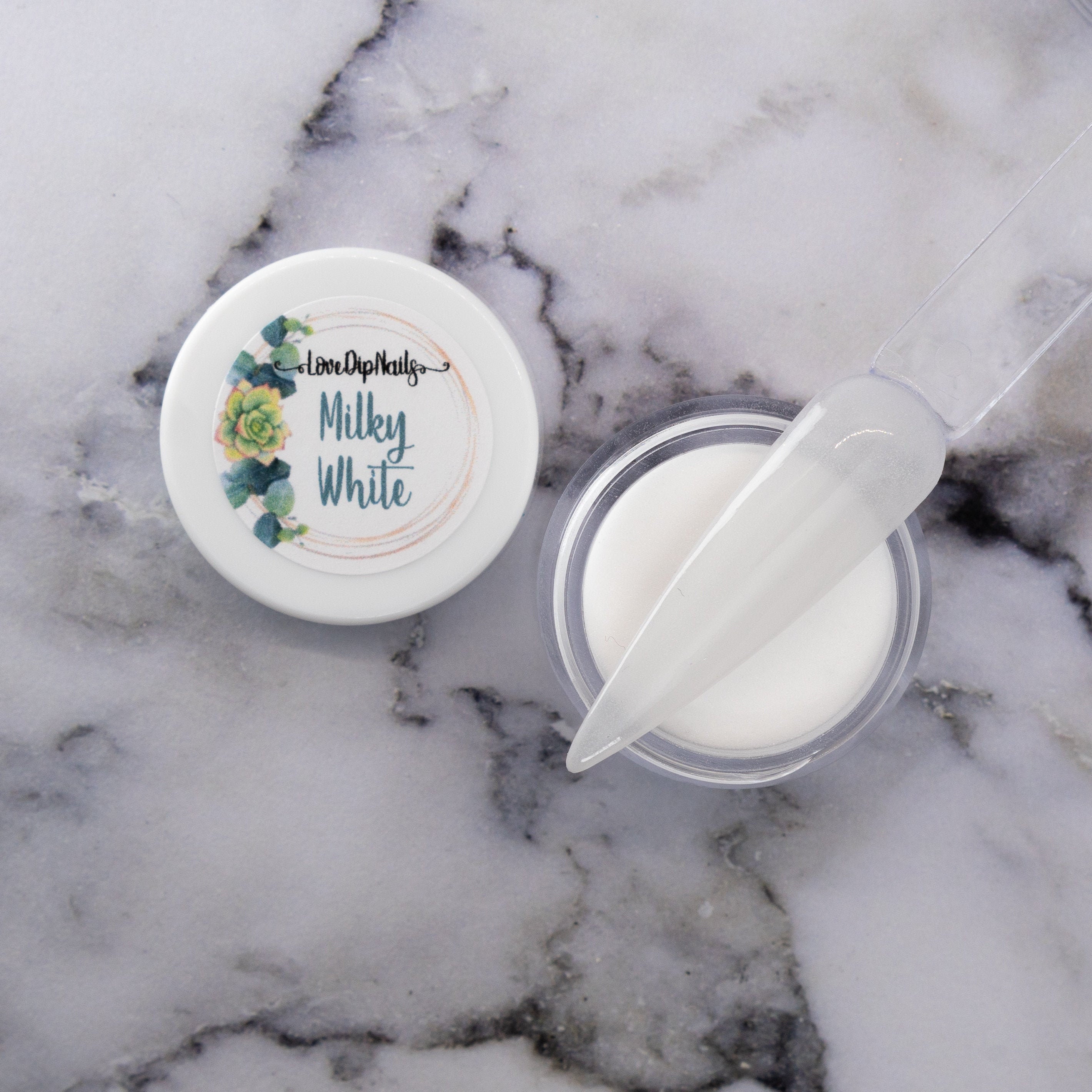 Milky White Acrylic Nail Dip Powder Etsy
