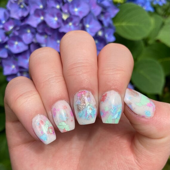 Watercolor Acrylic Nail Dip Powder pastel Foils Etsy