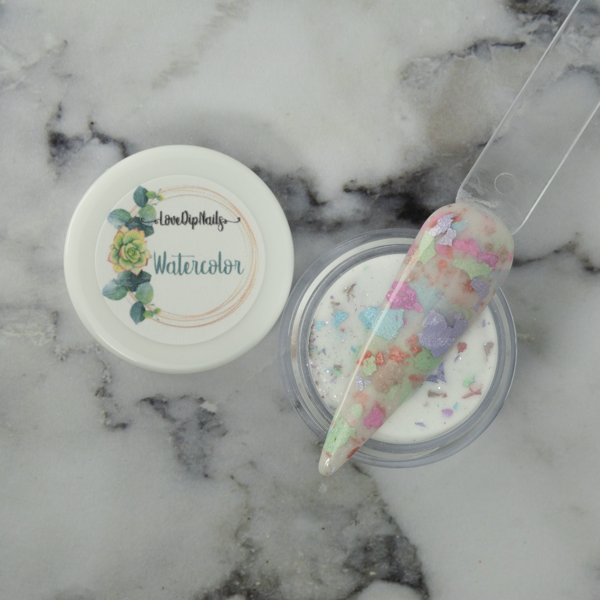 Watercolor - Acrylic Nail Dip Powder (Pastel Foils)