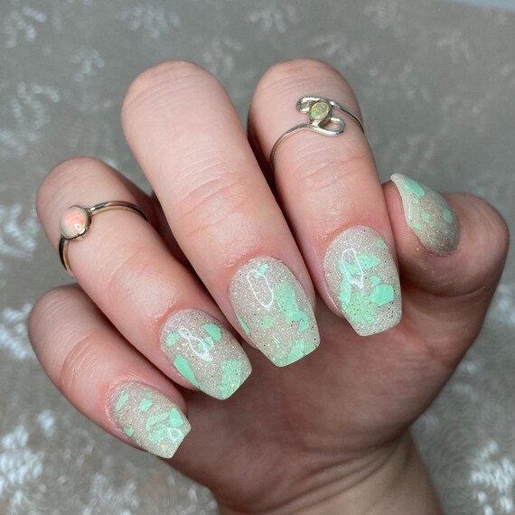 Mint to Be Acrylic Nail Dip Powder pastel Foils Etsy