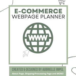 Webpage planner for e-commerce business (digital workbook)
