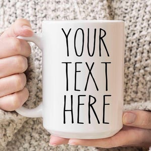 Custom Mug Gifts for her, Rae Dunn Mug Inspired Font Customized Text Mugs | Personalized Gift | Your Text Here | Custom Gift Ideas