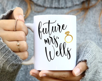 Taza personalizada para futura esposa: regalo de compromiso o despedida de soltera