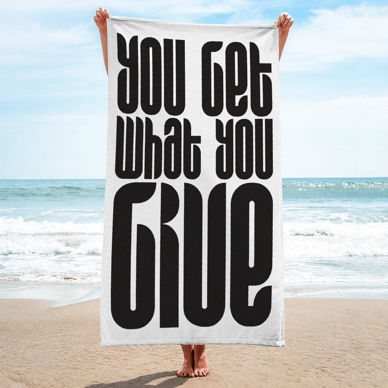 Custom Quote Beach Towel Illustrated Towel Personalized Etsy
