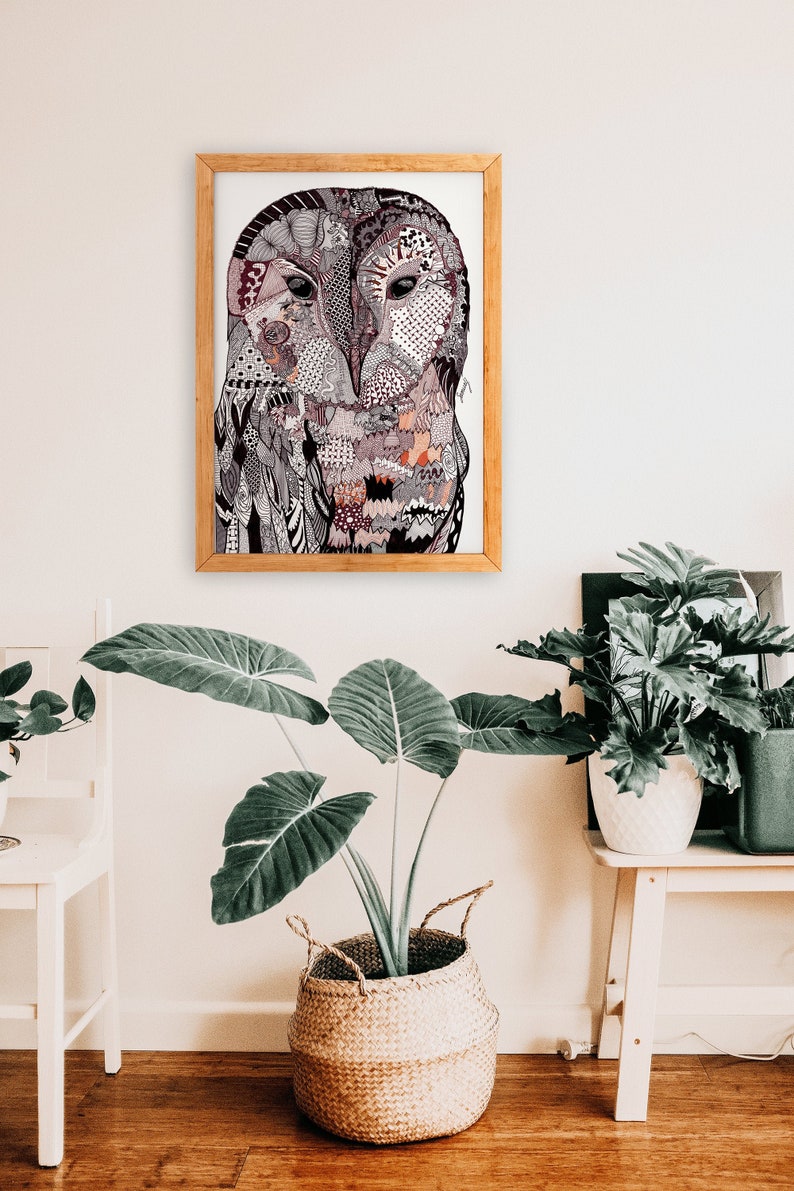 Original Colour Wise Owl Art Print