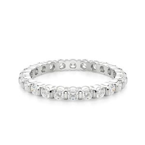 Volle Ewigkeit Moissanit Ehering | Verlobungsring Bands | Klassisches Voll Eternity Band | Zarte Ehering Band 14K Massiv Gold über