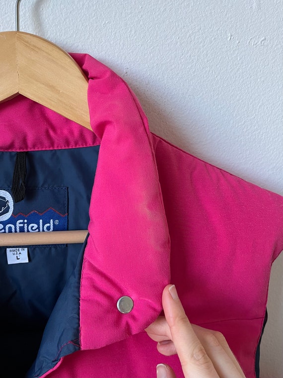 vintage Penfield pink down puffer vest bright pin… - image 8