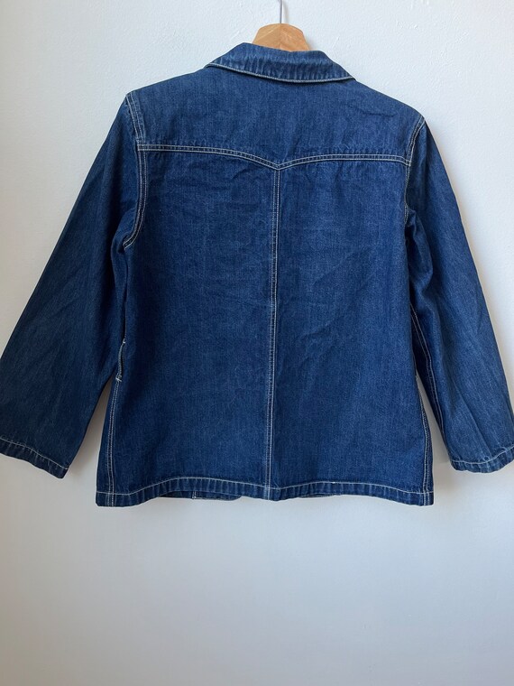 vintage denim open front blazer Liz Claiborne 80s… - image 8