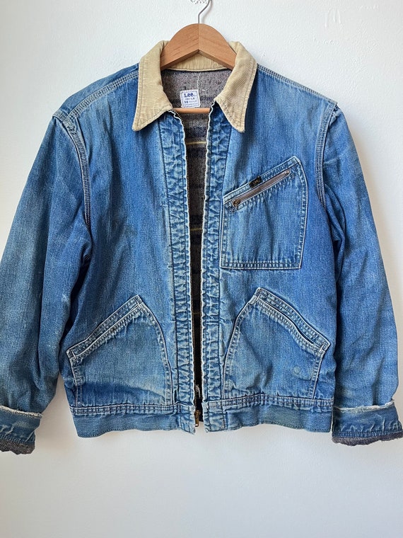 vintage 50s 60s lee 191-LB jean jacket corduroy c… - image 3