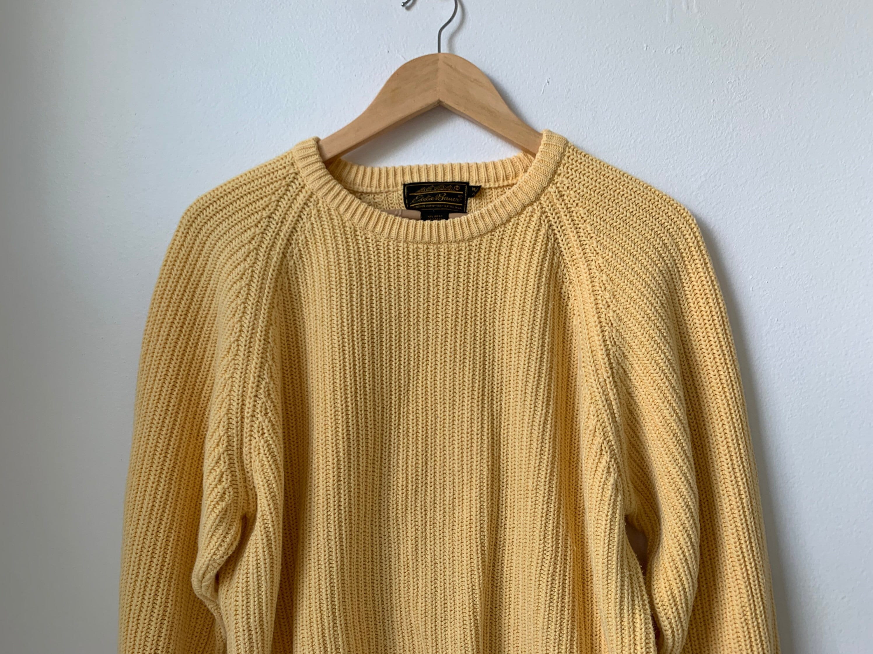 Vintage 80s pastel yellow shaker knit 100 cotton pullover Etsy