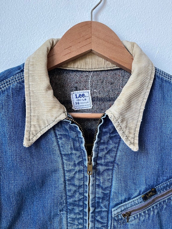 vintage 50s 60s lee 191-LB jean jacket corduroy c… - image 5