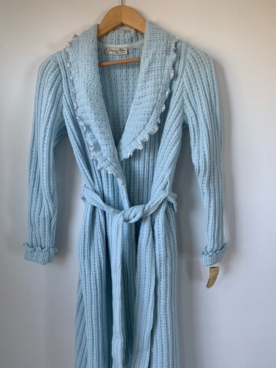 vintage dior pastel blue bathrobe lounge robe loun