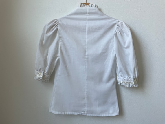 vintage 70s gunne sax eyelet puff sleeve frilly b… - image 8