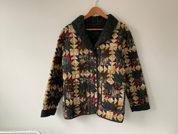 vintage quilted patchwork jacket cottagecore kitsc