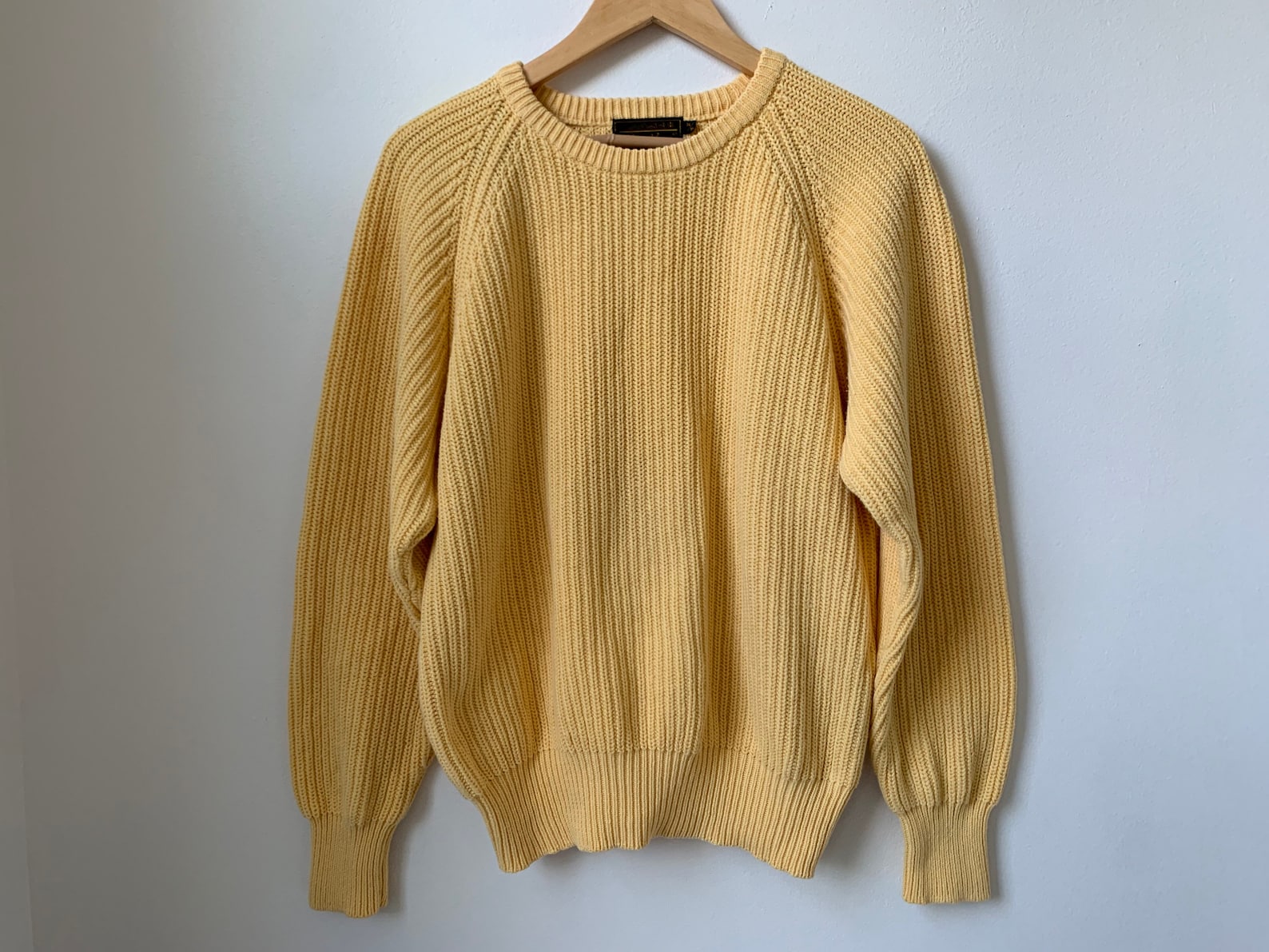 Vintage 80s pastel yellow shaker knit 100 cotton pullover Etsy