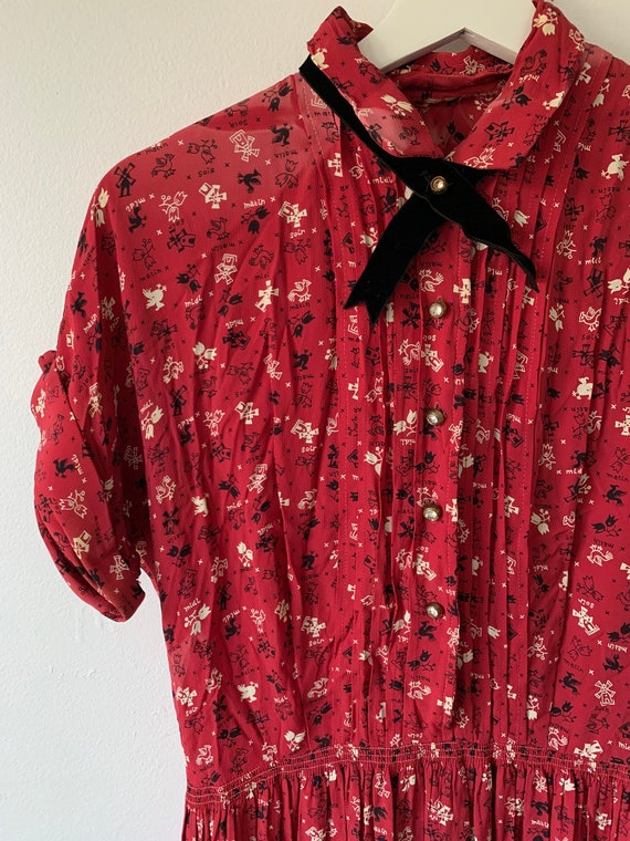 vintage french 40s shirt dress french language mid