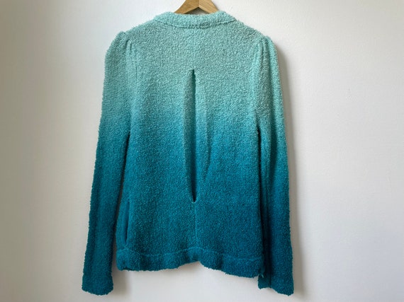 vintage 70s ombré nubby knit open front cardigan … - image 10