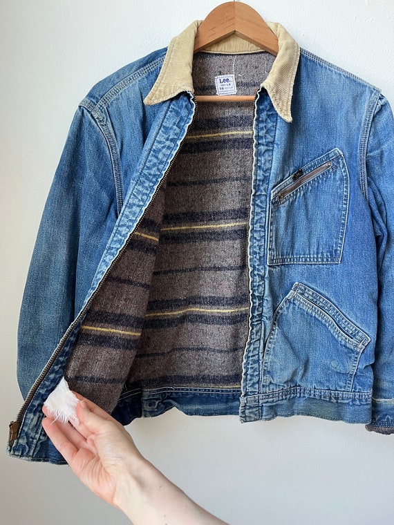 vintage 50s 60s lee 191-LB jean jacket corduroy c… - image 4