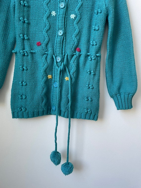vintage 70s embroidered floral cardigan sweater c… - image 5