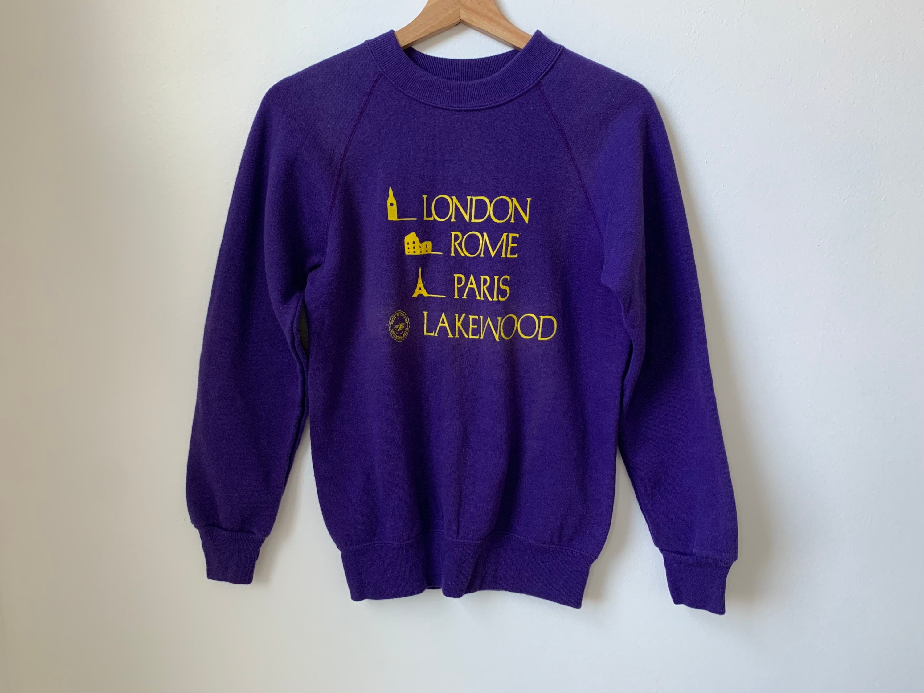 Vintage Lakewood Ohio Souvenir Raglan Pullover Crewneck Etsy