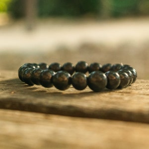 Shungite Bracelet Black 8mm bead jewelry life force energy crystal stone