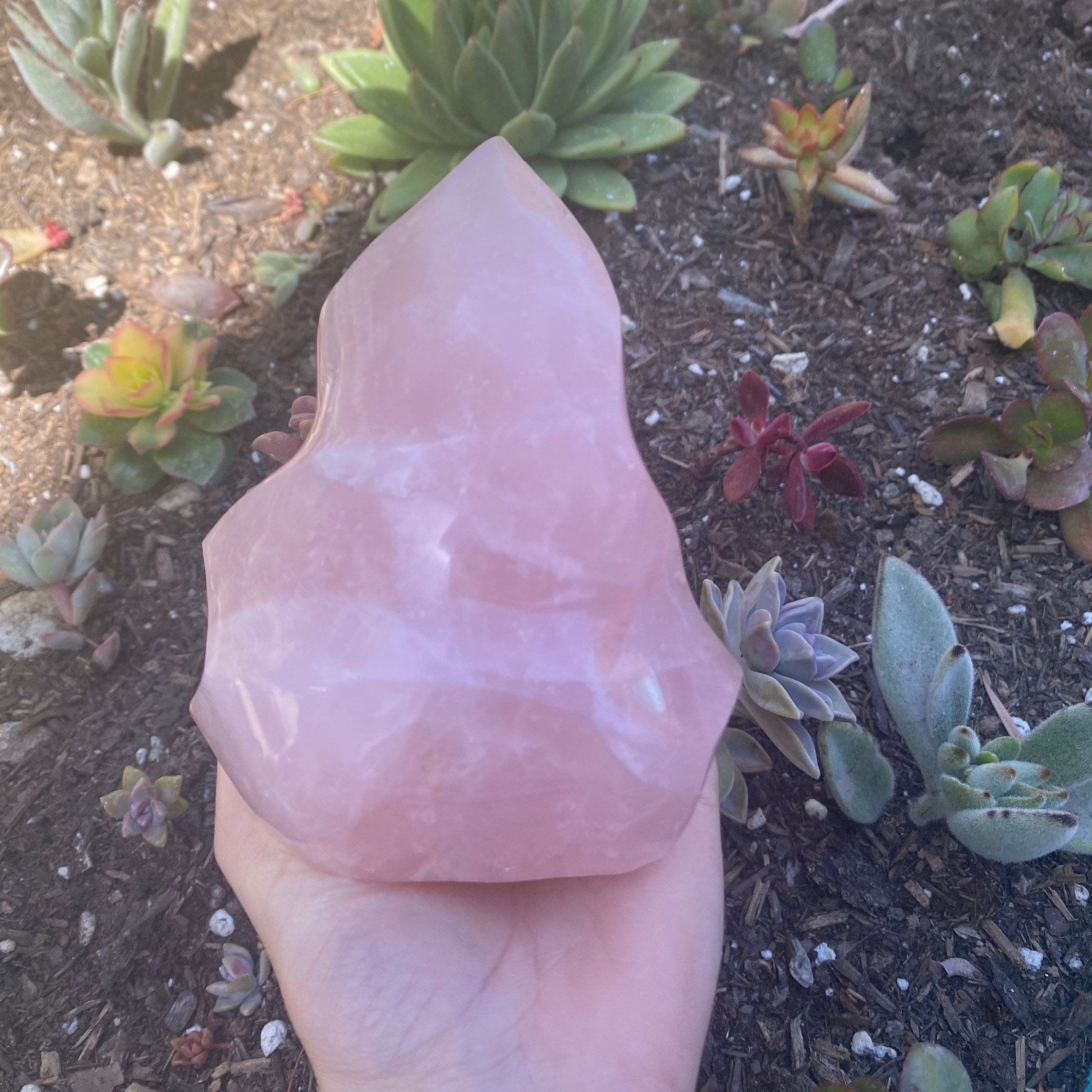 rose Quartz Flamme-Grand-Coeur