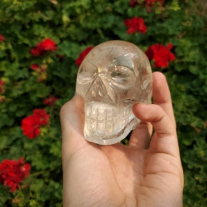 Super Clear Crystal Skull- Brazilian Quartz- Chunky Skull