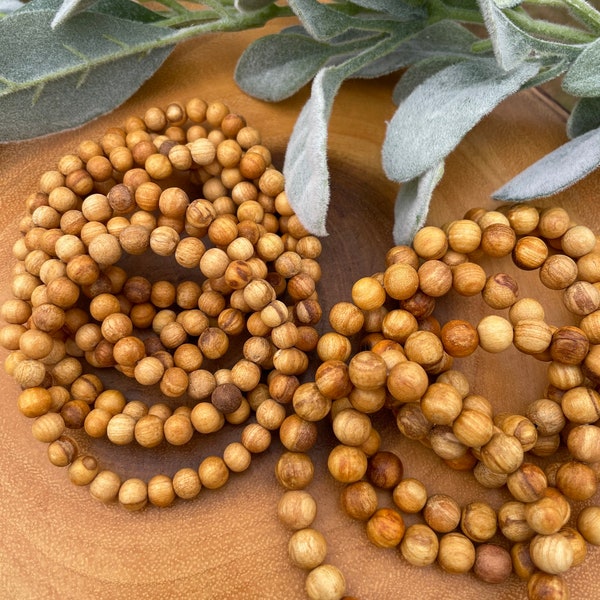 Aromatic Palo Santo Bracelet *6mm *8mm **Handmade in Peru *Sustainably Harvested* *Positive Vibes *Creativity *Luck *Great Smelling