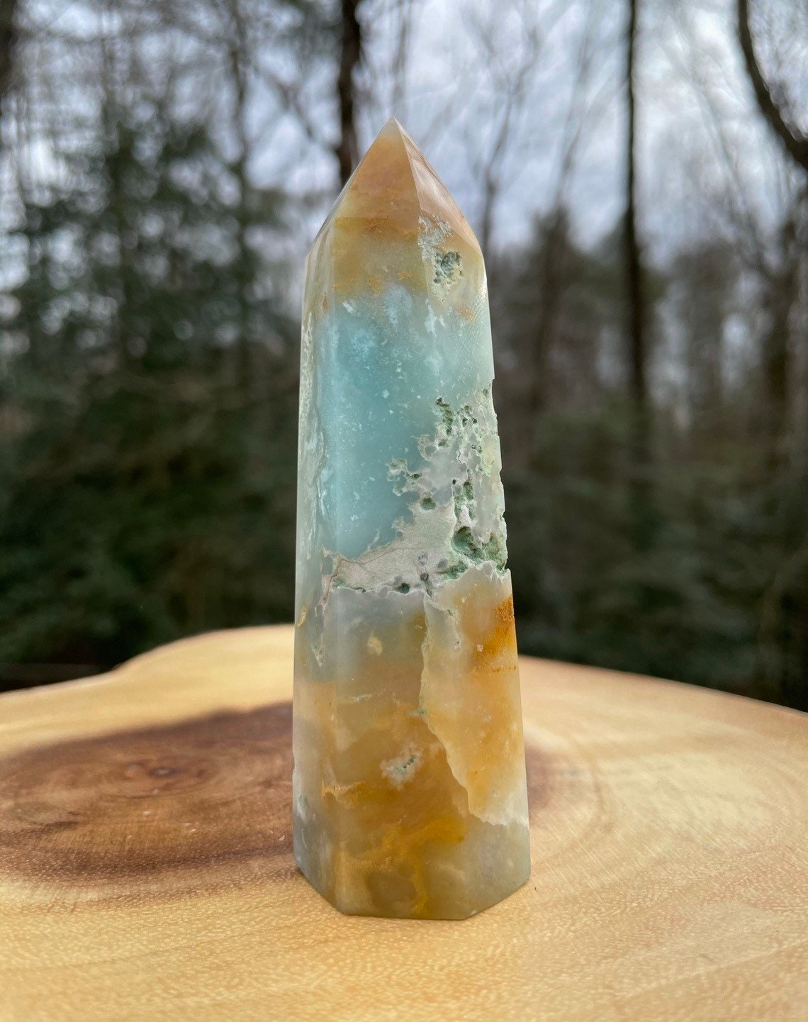 Blue Sky Quartz Point balancing manifestation Etsy