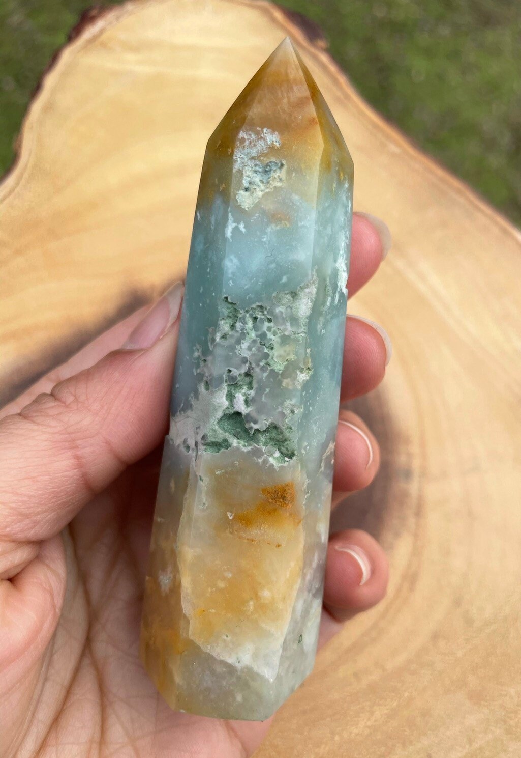 Blue Sky Quartz Point balancing manifestation Etsy
