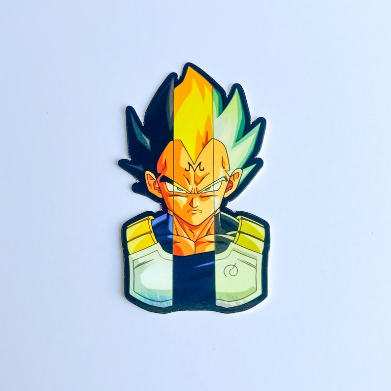 Holographic Super Saiyan Vegeta Sticker Dragon Ball Z Goku Etsy M xico