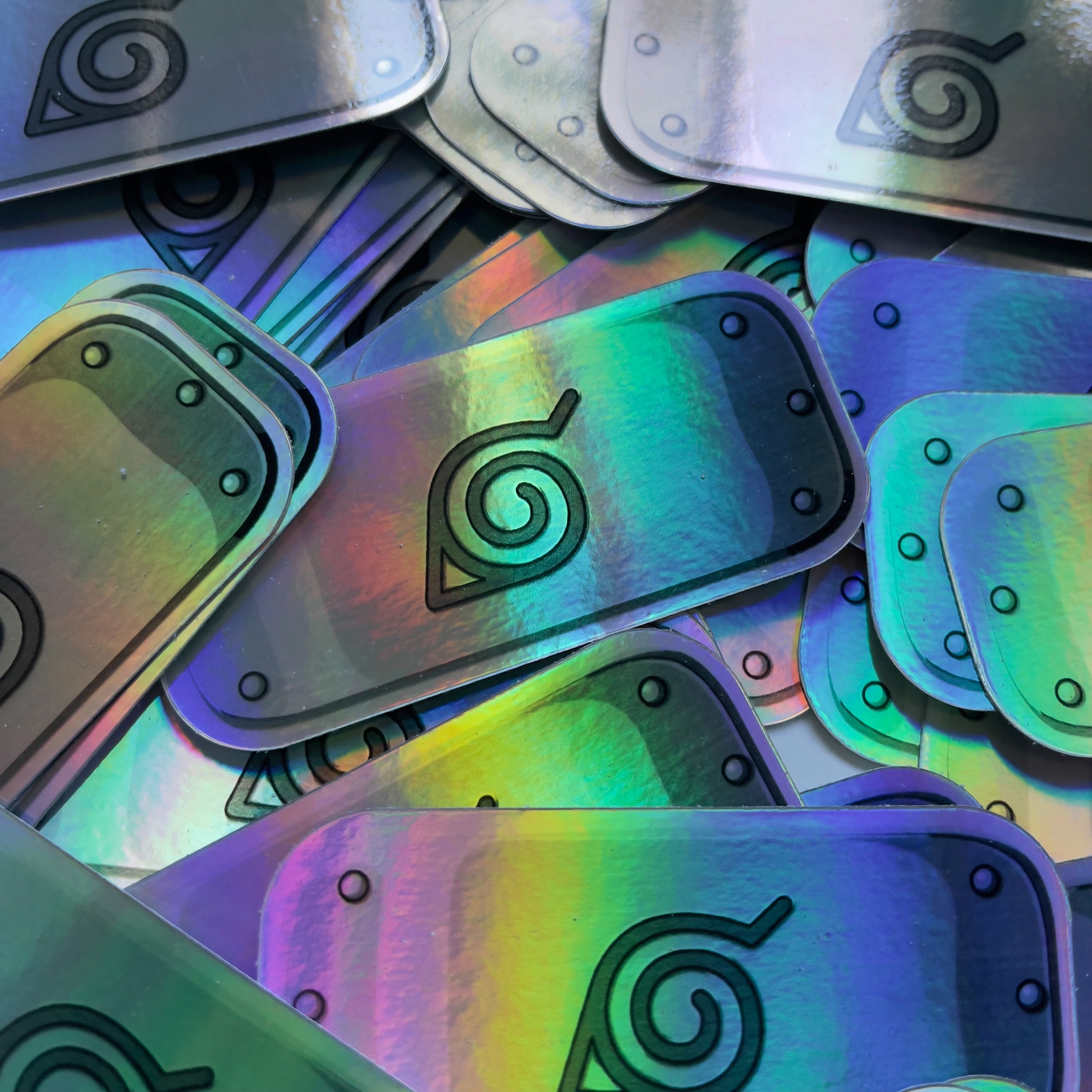 Holographic Naruto Sticker Itachi Hidden Leaf Headband Vinyl Etsy