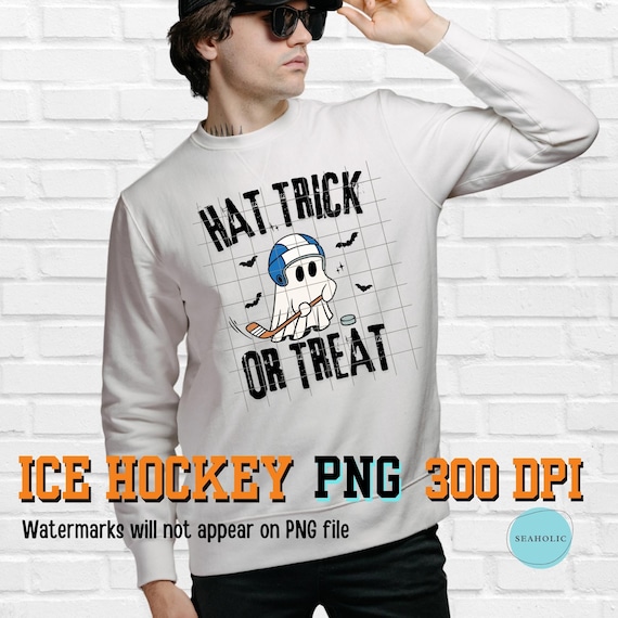 Kids Hockey Halloween PNG Bundle, Hat Trick or Treat Halloween PNG