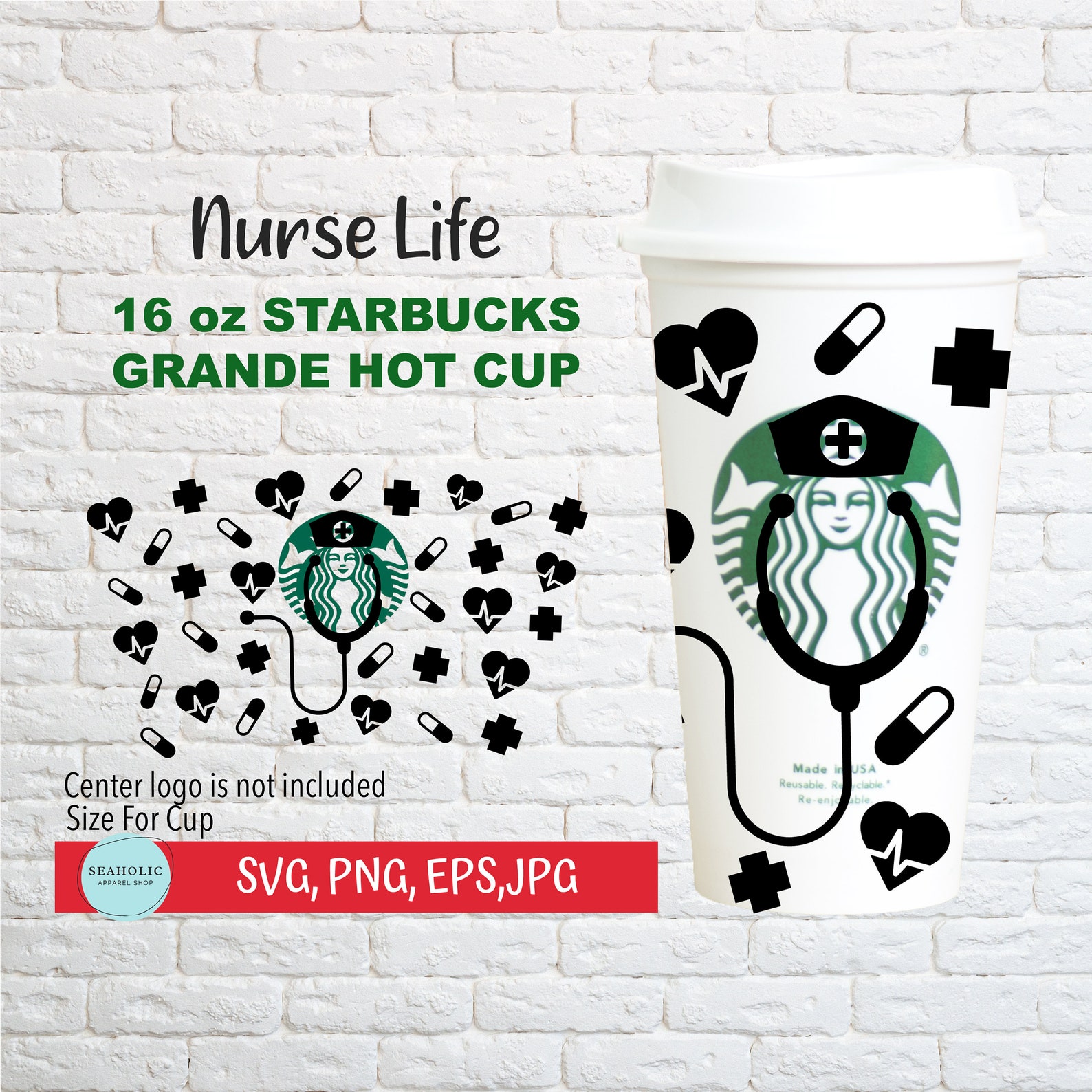 Nurse Life Starbucks SVG Nurse Starbucks Cup 16 Oz Nurse Etsy