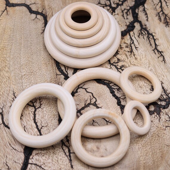 WOODEN RINGS, 2/2.5/3/4/5/5.5/6/7/8/8.5/10 Cm, Ring for Macrame,  Decoration, Jewelry Making, Crafts, Painting 