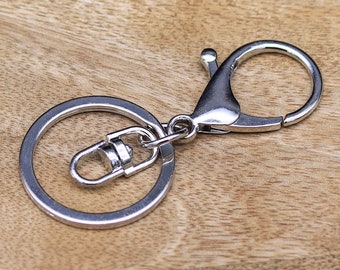 KEYCHAIN Silver Carabiner Swivel Key Ring Lucky Charm Gift Idea Charm for Keys Bag Charm